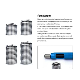 Stainless Steel Thread Repair Insert Kit M7 M8 M9 M10 Rivet Nut Kit Helicoil Thread Repair Insert Kit Threading Tools