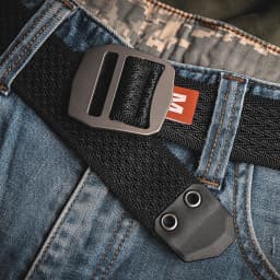 MAUHOSO Titanium Buckle Nylon Elastic Belt,Man's Elastic Web Belt for Work Daily Golf Fishing