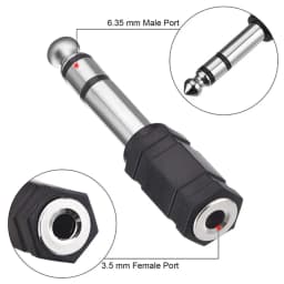 3.5mm Female To 6.35mm Male Stereo Headphone Audio Adaptor Microphone Connector Stereo Headphone Adaptor Converter Instrument