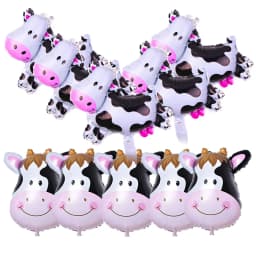 10pcs/lot Mini Cow Balloons Cow Head Foil Balloons Baby Shower Decorations Farm Theme Animal Birthday Party Supplies