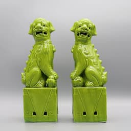 Pair of Foo Dogs, Fu Dogs, Buddha Dogs, Chinese Guardian Lions, Ceramic Sculpture, Home Decoration