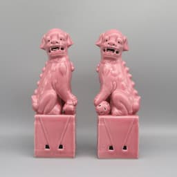 Pair of Foo Dogs, Fu Dogs, Buddha Dogs, Chinese Guardian Lions, Ceramic Sculpture, Home Decoration