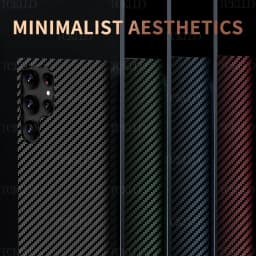 Ultra Slim Fit Carbon Fiber Texture Pattern PC Case For Samsung Galaxy S25 Ultra S24 Plus Business Shockproof Phone Cover Conque