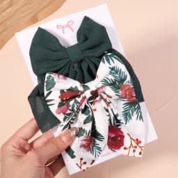 2Pcs/set Women Girls Sweet Print Bows Hair Clips Hairpins Ribbon Barrettes Duckbill Clip Headwear Female Summer Hair Accessories