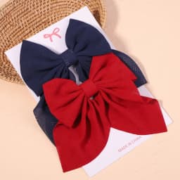 2Pcs/set Women Girls Sweet Print Bows Hair Clips Hairpins Ribbon Barrettes Duckbill Clip Headwear Female Summer Hair Accessories