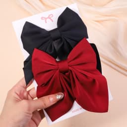 2Pcs/set Women Girls Sweet Print Bows Hair Clips Hairpins Ribbon Barrettes Duckbill Clip Headwear Female Summer Hair Accessories