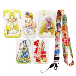 Fashion Cartoon Girls Name Card Holder Men Boys Lanyard ID Card Cover Pass Mobile Phone Card Badge Holder