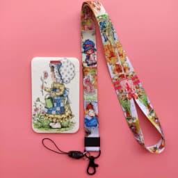 Fashion Cartoon Girls Name Card Holder Men Boys Lanyard ID Card Cover Pass Mobile Phone Card Badge Holder