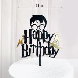Dark Cartoon Happy Birthday Acrylic Cake Topper Cute Boy Witch Cake Topper For Kids Birthday Party Cake Decorations Baby Shower