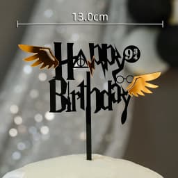 Dark Cartoon Happy Birthday Acrylic Cake Topper Cute Boy Witch Cake Topper For Kids Birthday Party Cake Decorations Baby Shower
