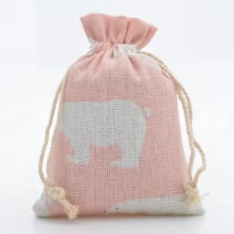 10pcs/lot Red Rose Printing Cotton Linen Bag Wedding Candy Drawstring Bag Travel Small Object Storage Bag Christmas Gift Bag