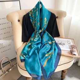 180*90cm Large Silk Satin Scarf Hijab Women Print Spring New Shawl Wrap Female Hand Foulard Pashmina Travel Echarpe 2022 NEW