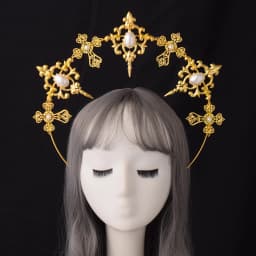Gothic Lolita Black Rose Devil Feather Wings Gorgeous Vintage Mary Baroque Tiara Headwear Goddess Sun Halo Headband