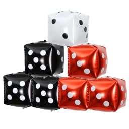 2/10/20/40pcs 18cm Cube Foil Balloons Dice Foil Ballon Casino Theme Party Adult Birthday Decor Las Vegas Party Poker Theme Party