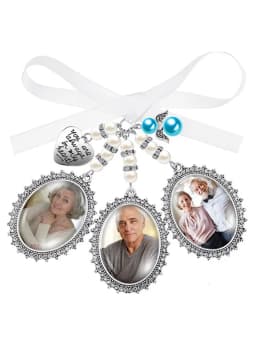 Bridal Bouquet Heart Photo Frame Memory Charm Wedding With Heart Beads Handmade