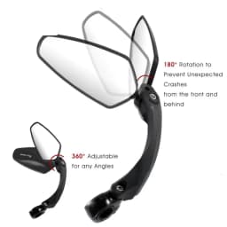 WEST BIKING Bicycle Rear View Mirror 360 Degree Rotate for Bike MTB Bicycle Electrical Bike Wide-Range Adjustable Angles Mirror