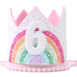 Felt Rainbow Crown Girl Birthday Party Headband 1st 2nd 3rd Birthday Party Decorations Kids Number Hat Baby Shower Unicorn Party