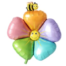 New Daisy Aluminum Film Balloon Colorful Smiling Face Bee Five Petal Flower Horse Caron Sun Flower Birthday Party Picnic Camping