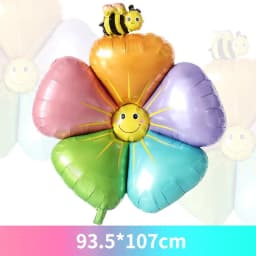 New Daisy Aluminum Film Balloon Colorful Smiling Face Bee Five Petal Flower Horse Caron Sun Flower Birthday Party Picnic Camping