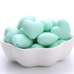 10Pcs 18x20mm Baby Food Grade Teether Beads Peach Heart Silicone Beads for DIY Eco-friendly Pacifier Clips Chain Beacelet
