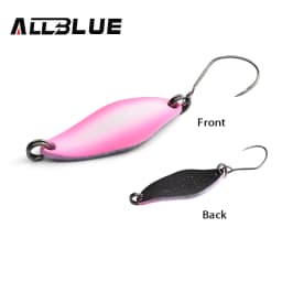 ALLBLUE Trout Lure 2.4g 27mm Metal Brass Copper Colorful Fishing Mini Spoon Bait Freshwater Stream Tackle for Chub Perch Salmon