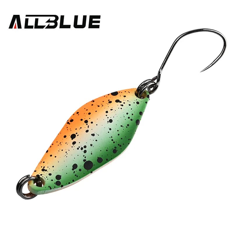 ALLBLUE Trout Lure 2.4g 27mm Metal Brass Copper Colorful Fishing Mini Spoon Bait Freshwater Stream Tackle for Chub Perch Salmon