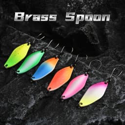 ALLBLUE Trout Lure 2.4g 27mm Metal Brass Copper Colorful Fishing Mini Spoon Bait Freshwater Stream Tackle for Chub Perch Salmon