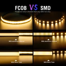 Tuya Zigbee 3.0 COB CCT LED Strip Light 12V 24V 1m-10m WWCW Flexible Dimmable Lamp Power Adapter Full Kit f Alexa Home Assistant