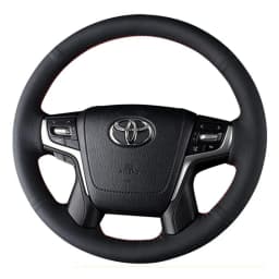 DIY Black Artificial Leather Steering Wheel Cover For Toyota Land Cruiser 2016 2017 2018 2019 Land Cruiser Prado 2018