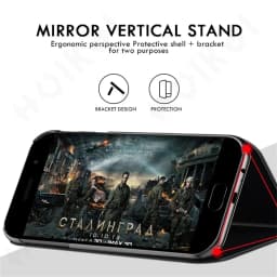 Case For iPhone 17 Pro Max Air 16 15 14 13 12 Pro Max Luxury Smart Mirror Flip Leather Plating Stand Case