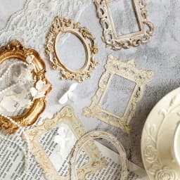 10 pcs Relief retro frame hollow-out square round shape picture frame gorgeous relief hand tent DIY decorative collage material
