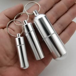 Waterproof Aluminum Alloy Pill Box Portable Medicine Case Capsule Container Bottle Holder Outdoor Pill Case Keychain