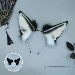 Simulation Cosplay Bearded Wolf Hair Hoop Plush Headwear Hair Accessories Furry Fluffy Halloween Party Beast Ear Hair Hoop