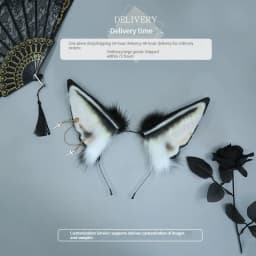 Simulation Cosplay Bearded Wolf Hair Hoop Plush Headwear Hair Accessories Furry Fluffy Halloween Party Beast Ear Hair Hoop