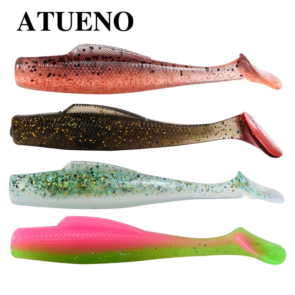 ATUENO 6pcs Super Soft Fishing Worm Lure 6.5cm 2.3g TPE Wobblers Artificial Shad Soft Bait