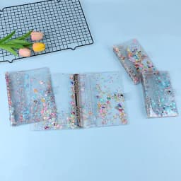 2026 A5 A6 Glitter Bead Shell Transparent Notebook Planner Organizer Binder Books Journal Spiral Personal Clear Shell