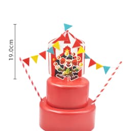 Baby Children's Happy Birthday Cake Topper Costume Circus Clown Elephant Party Dessert Card Dolls Cake Decoration Anniversary
