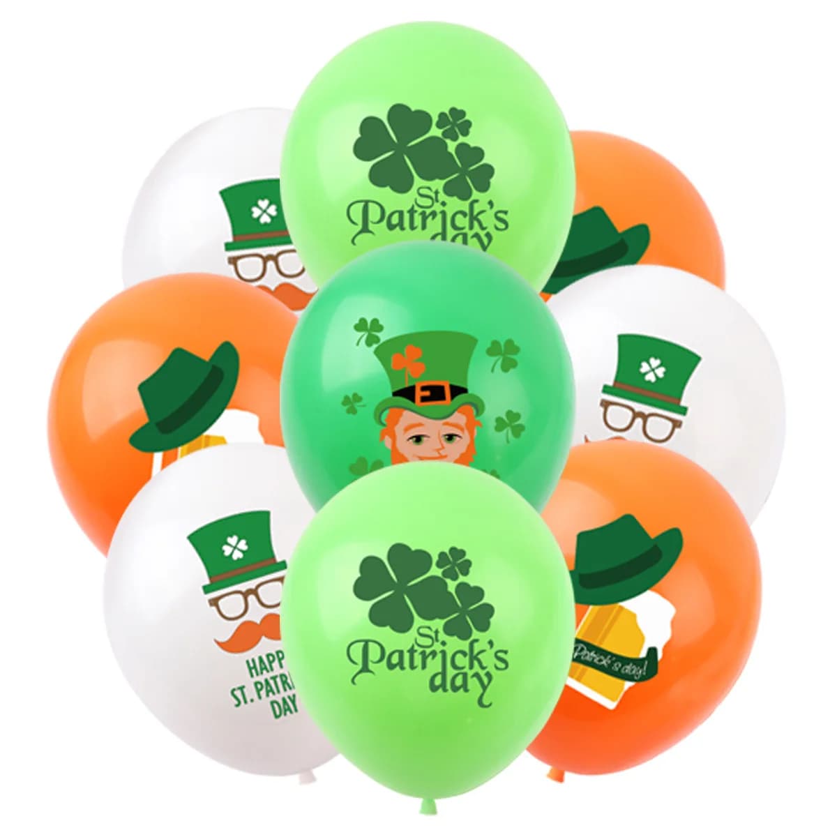 St Patrick's Day Green Clover Theme Party 12 Inch Irish Day Green Hat Clover Latex Balloon
