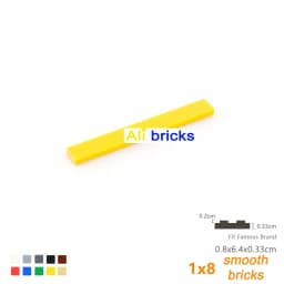 50pcs Bulk Building Blocks Figure Bricks Smooth 1x8 10Colors Educational Creative Toy for Children Size Compatible With 4162
