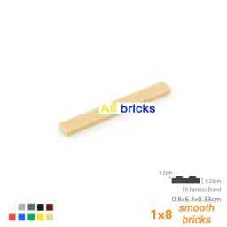 50pcs Bulk Building Blocks Figure Bricks Smooth 1x8 10Colors Educational Creative Toy for Children Size Compatible With 4162