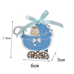 10/20/30pcs Laser Cut Stroller Candy Box Baby Carriage Favor Gift Box Baby Shower Bag With Ribbon Birthday Party Favor Supplies