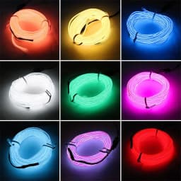 EL Wire 5/4/3/2/1Color 1M Illuminated Lights with Neon Lights DIY Combination Multicolor Lights AA Batteries USB Prom LED Strips