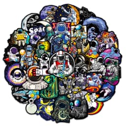 10/30/50PCS Cute Outer Space Astronaut Graffiti Stickers Decal DIY Phone Scrapbook Luggage Helmet Cartoon Joke Sticker Kid Toy