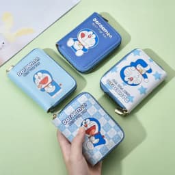 Doraemon Card Holder Cute Cartoon Coin Purse Cute Wallets for Women ID Holders Case Kawaii Girls Pouch Mini Purses for Women PU