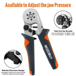 Hexagonal Ferrule Crimp Tool Wire Ferrule Crimping Tool HSC8 6-6/6-4 Self-adjustable Ratcheting Crimper for AWG23-10 0.25-6.0mm²