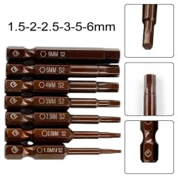 50mm Hexagon Magnetic Screwdriver Bits Set H1.5 H 2 H2.5 H3.0 H4.0 H5.0 H6.0 1/4" Hex Shank Quick Change Impact Driver
