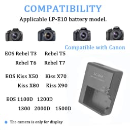 LP-E10 Camera Battery Charger Replace LC-E10C for Canon 1100D 1200D 1300D 1500D Rebel T3 T5 T6 T7 T100 3000D 4000D 2000D X80 X90