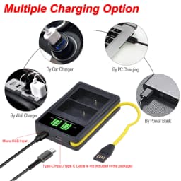 EN-EL20 EN-EL20a Battery Charger with Build-in USB and Type-c Port for Nikon coolpix P1000, Coolpix P950, 1 j1, 1 J2, 1 V3