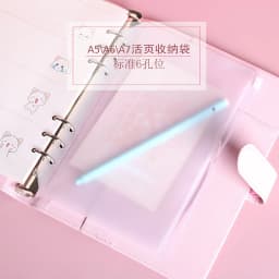 A5 A6 A7 Loose-leaf Index Notebook Inner Page Bag With Binder Rings Holes File Holder Transparent Loose Leaf Pouch Organizer