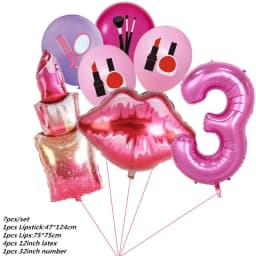 1set Lipstick Bridal Shower Foil Latex Balloons Kiss Me Mouth Wedding Helium Balls Spa Party Decorations Adult Air Globo Toys